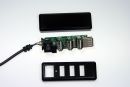 zerlegter USB Hub, mit Gehäuse